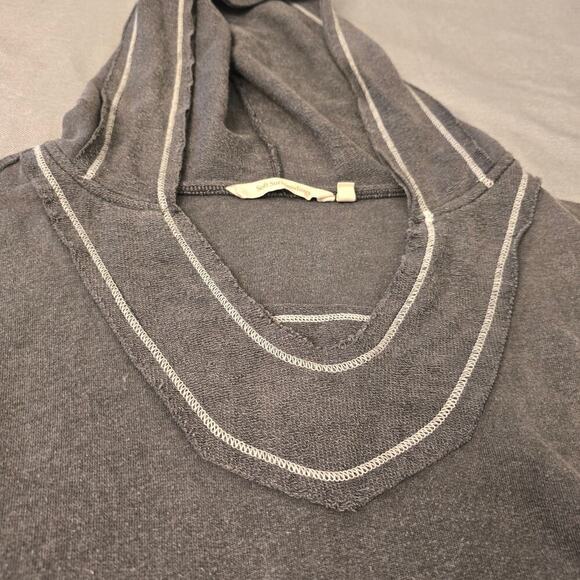 SoftSurroundings Oasis Hoodie Women’s M Charcoal Gray Pullover Ribbed Terrycloth - Picture 10 of 11